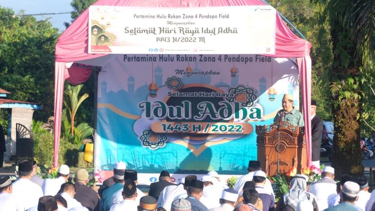 Acara Perayaan Idul Adha 1443 H, Pertamina EP Pendopo Field gelar Sholat Ied dan Bagikan Paket Daging Kurban