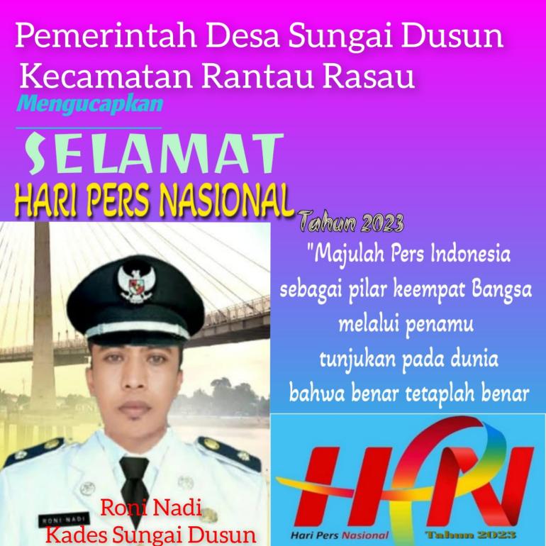 Roni Nadi selaku kepala Desa Sungai Dusun