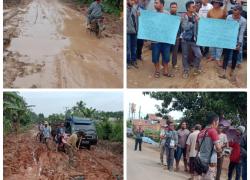 Masyarakat Tanjabtim Blokir Jalan Sebagai Aksi Kritikan Kepada Pemerintah